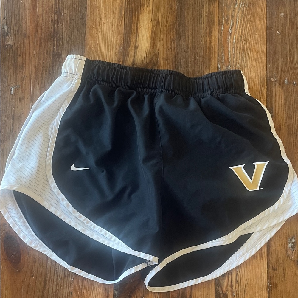 Nike Women's Black and White Athletic Shorts Vanderbilt logo size XS